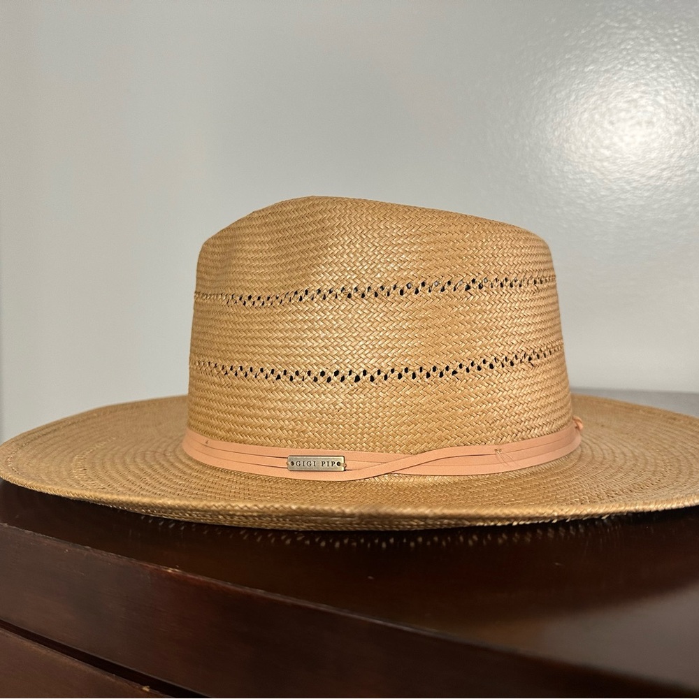 Gigi Pip Arlo Straw Teardrop Fedora